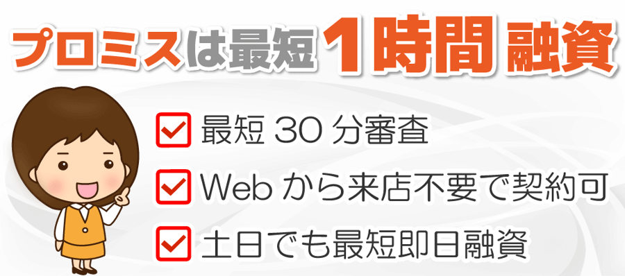 プロミスは１時間融資が